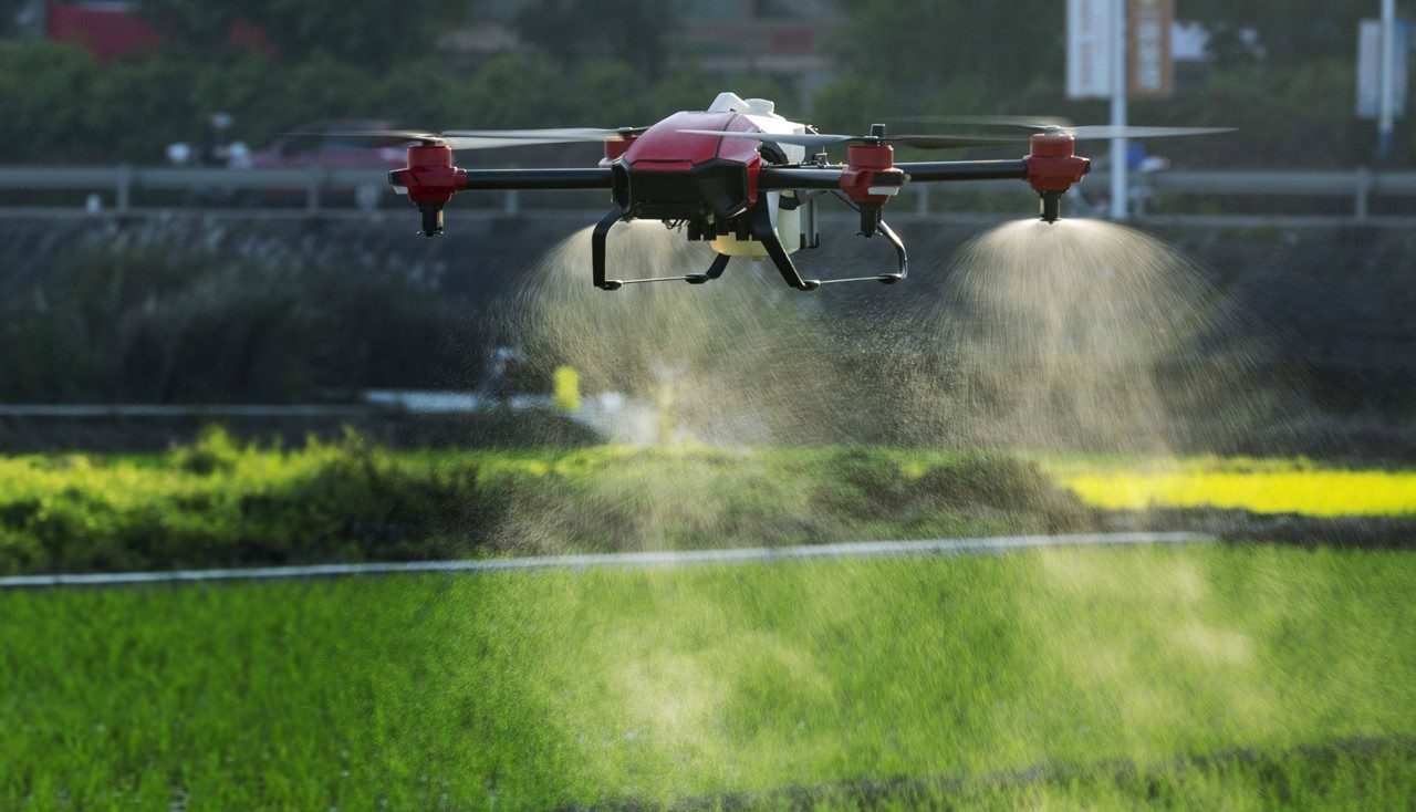 Drone DJI sobre lavoura